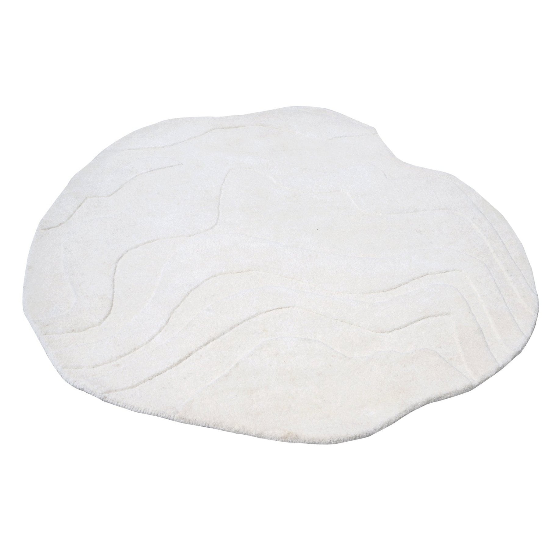 Terrain Round Natural White Handmade Rug I The Rugs Story