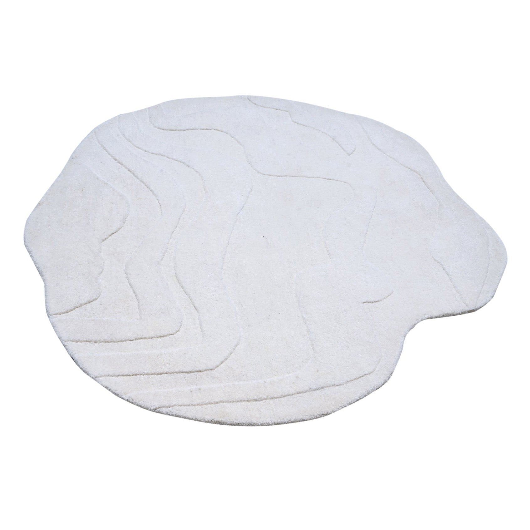 Terrain Round Natural White Handmade Rug I The Rugs Story