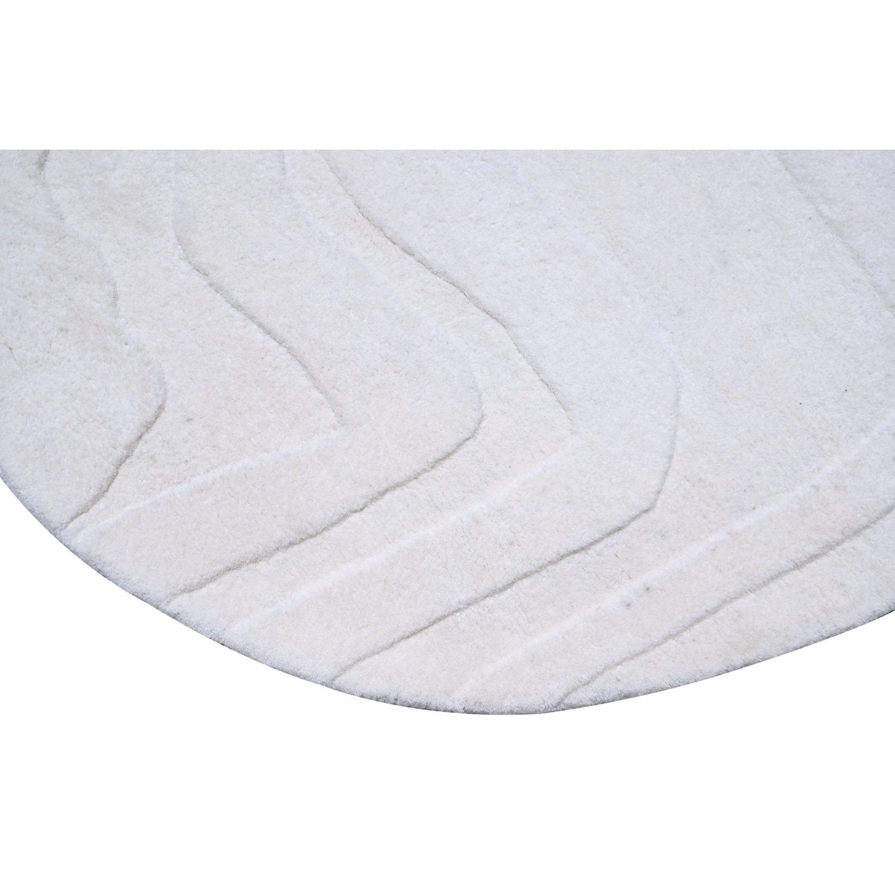Terrain Round Natural White Handmade Rug I The Rugs Story
