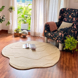 Terrain Round Off White Handmade Rugrugs