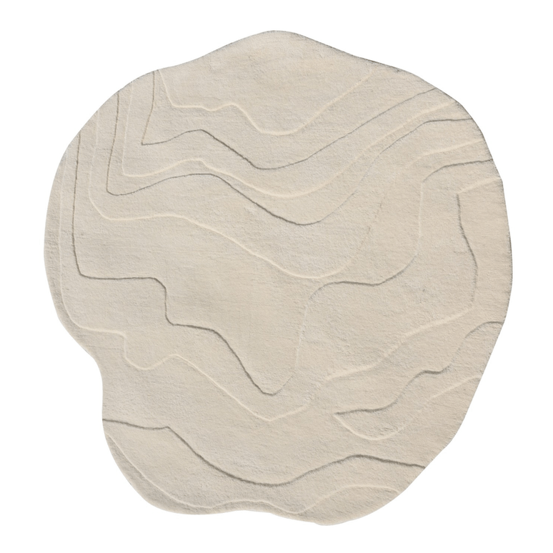 Terrain Round Off White Handmade Rugrugs