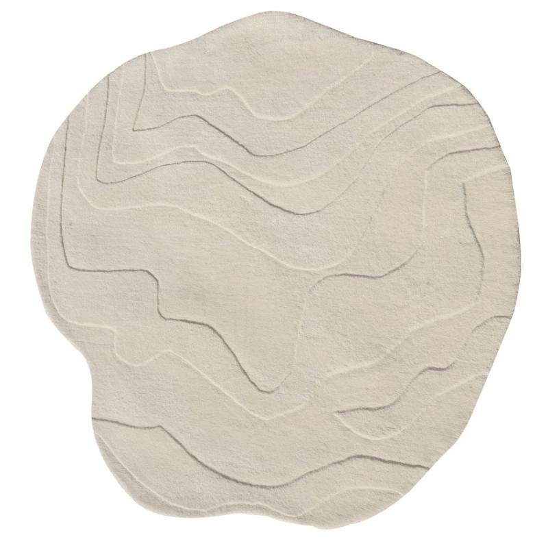 Terrain Round Off White Handmade Rugrugs