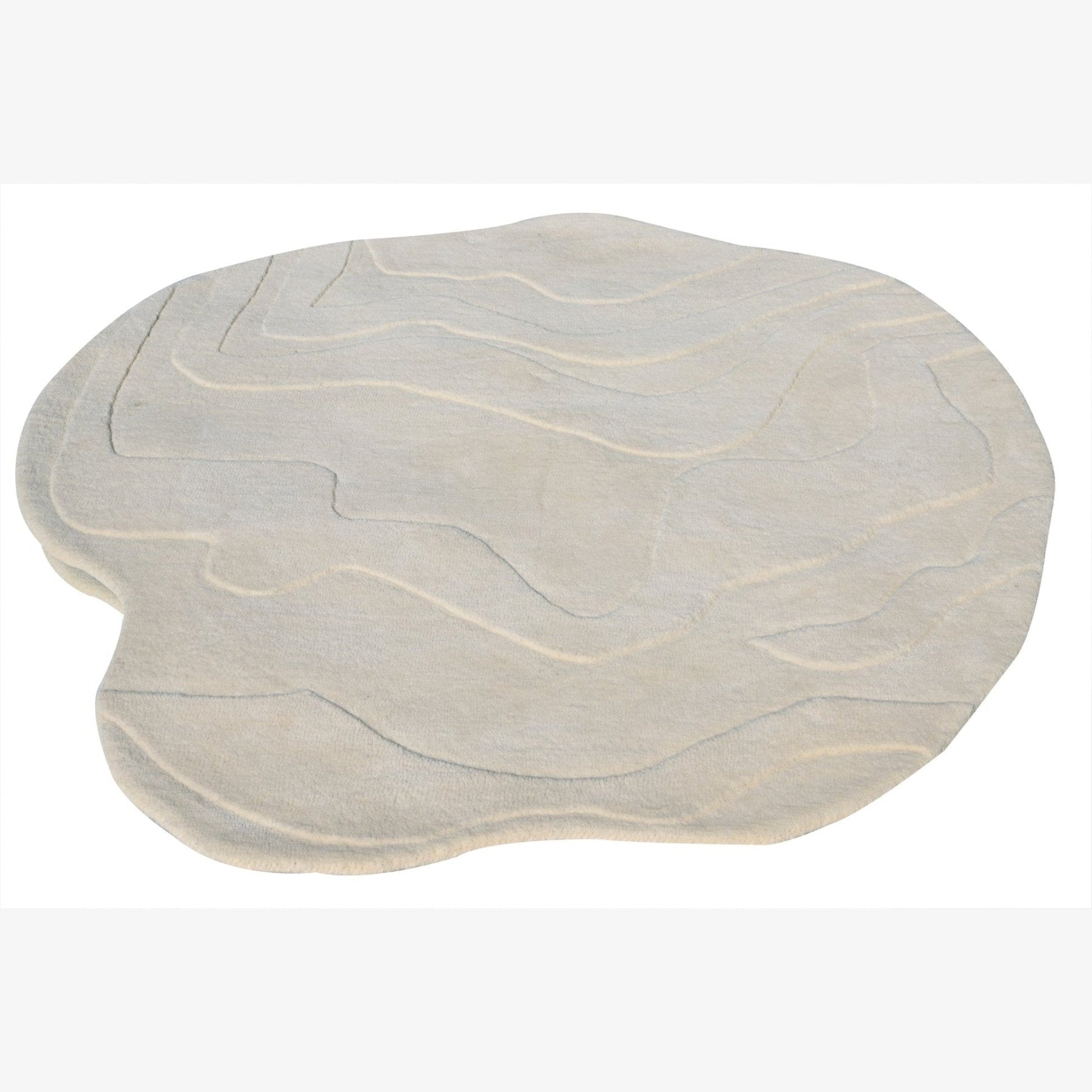 White Design Round Rug Terrain Round Off White Handmade Rug I The Rugs Story