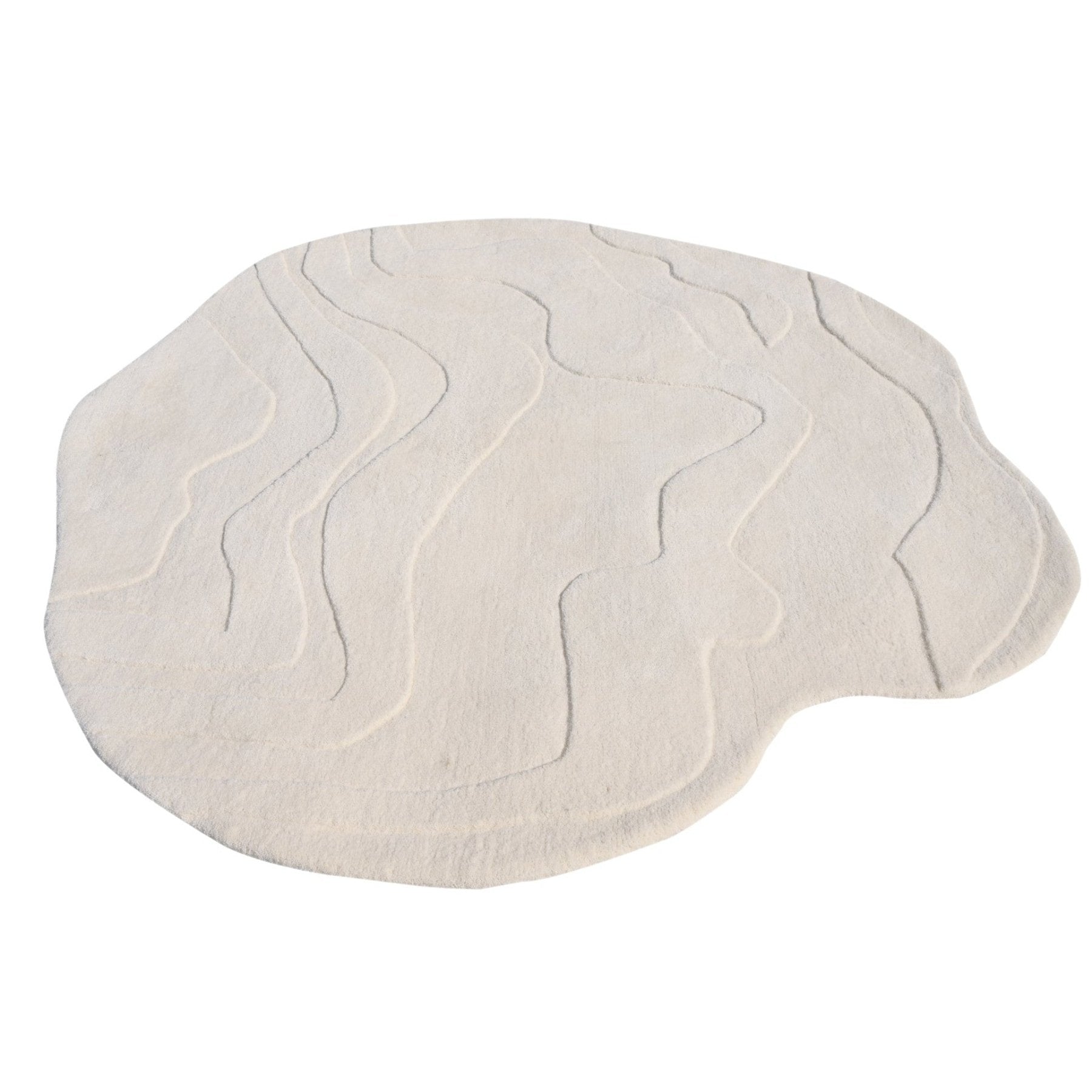 Terrain Round Off White Handmade Rug I The Rugs Story