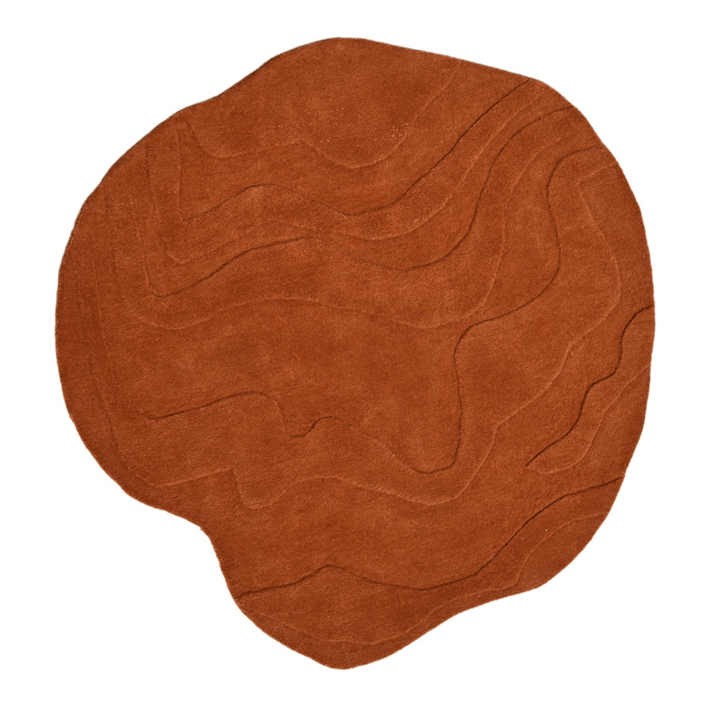 Terrain Round Rust Handmade Rug | Textured Beauty, Unique Shape – The ...