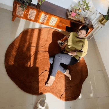 Terrain Round Rust Handmade Rugrugs