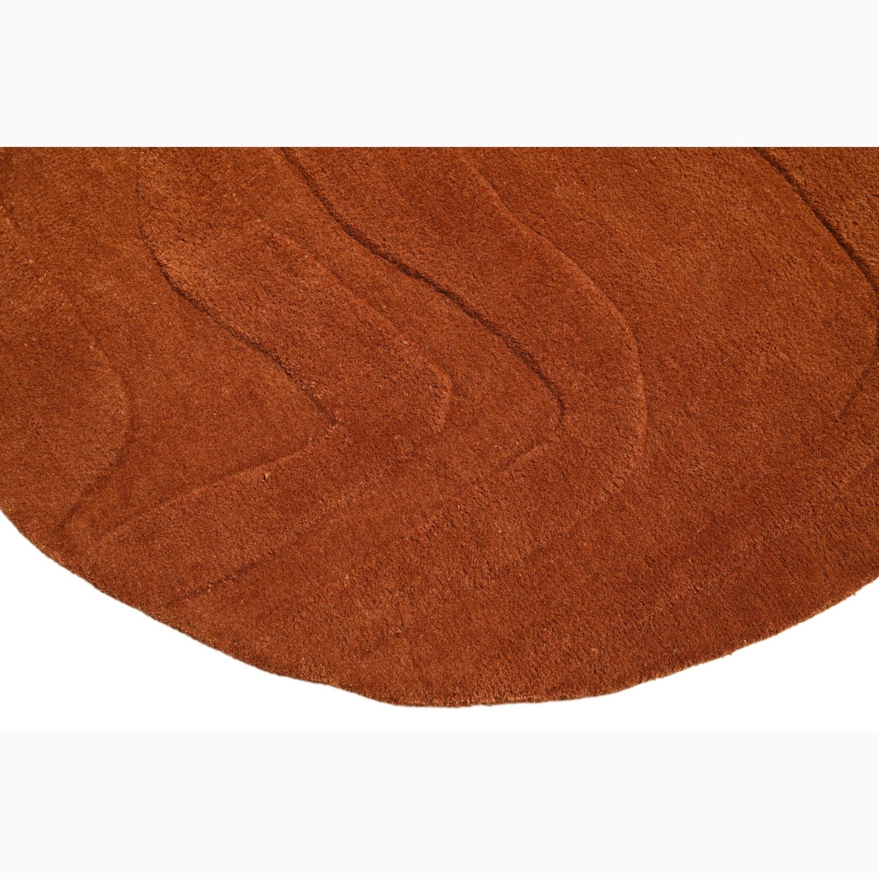Terrain Round Rust Handmade Rug | Textured Beauty, Unique Shape – The ...