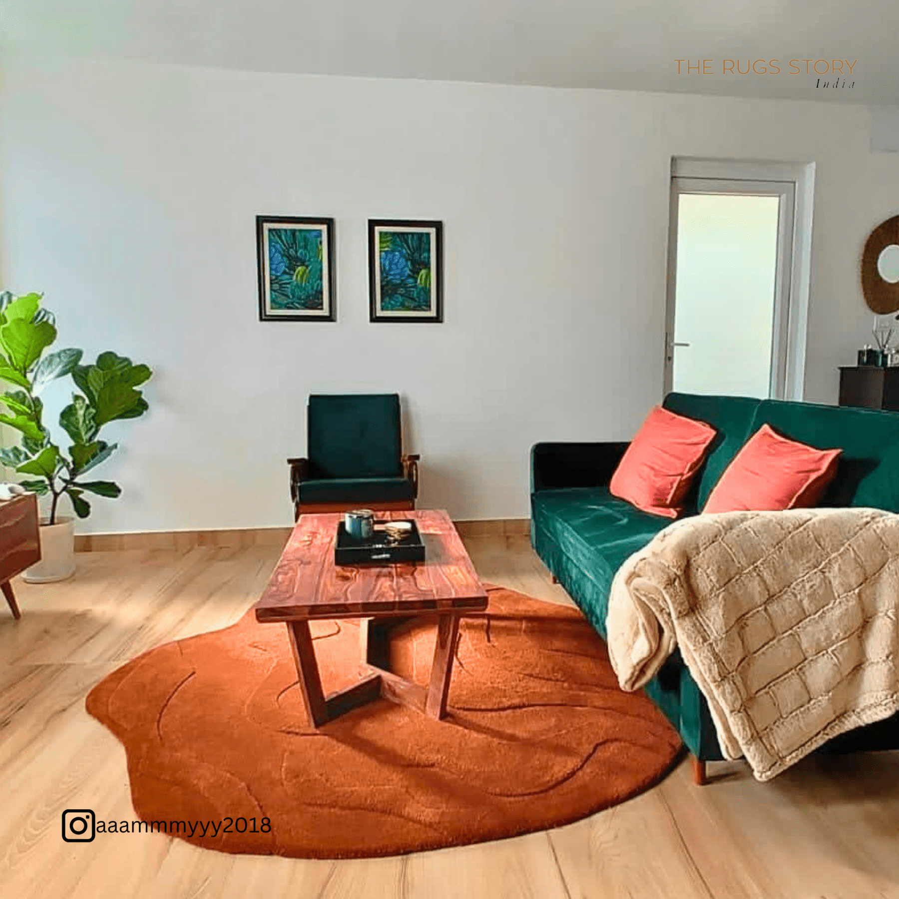 Rust Handmade Terrain Round Rust Handmade Rug | Textured Beauty, Unique Shape – The ...