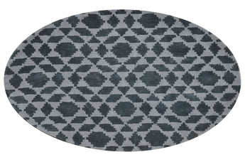 Tessellated Grey Wool Handmade Rug