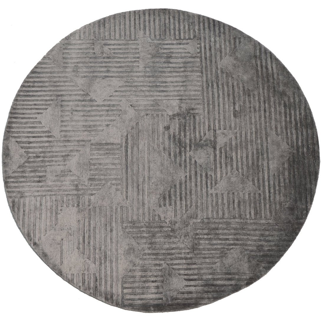 Eclipse Grey Round Handmade Rug - The Rugs Story