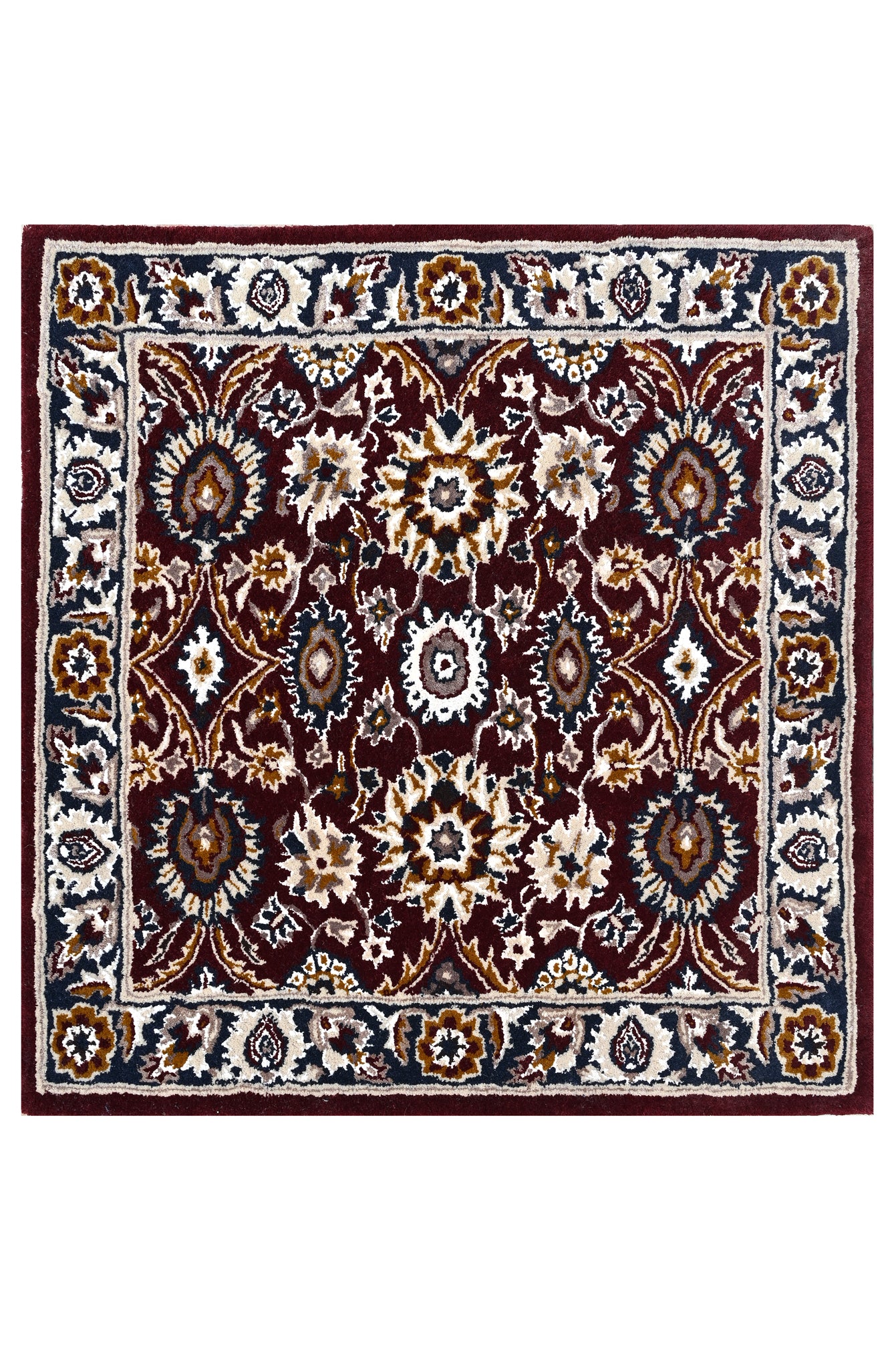 Red Square Traditional Handmade Rug - The Rugs Story