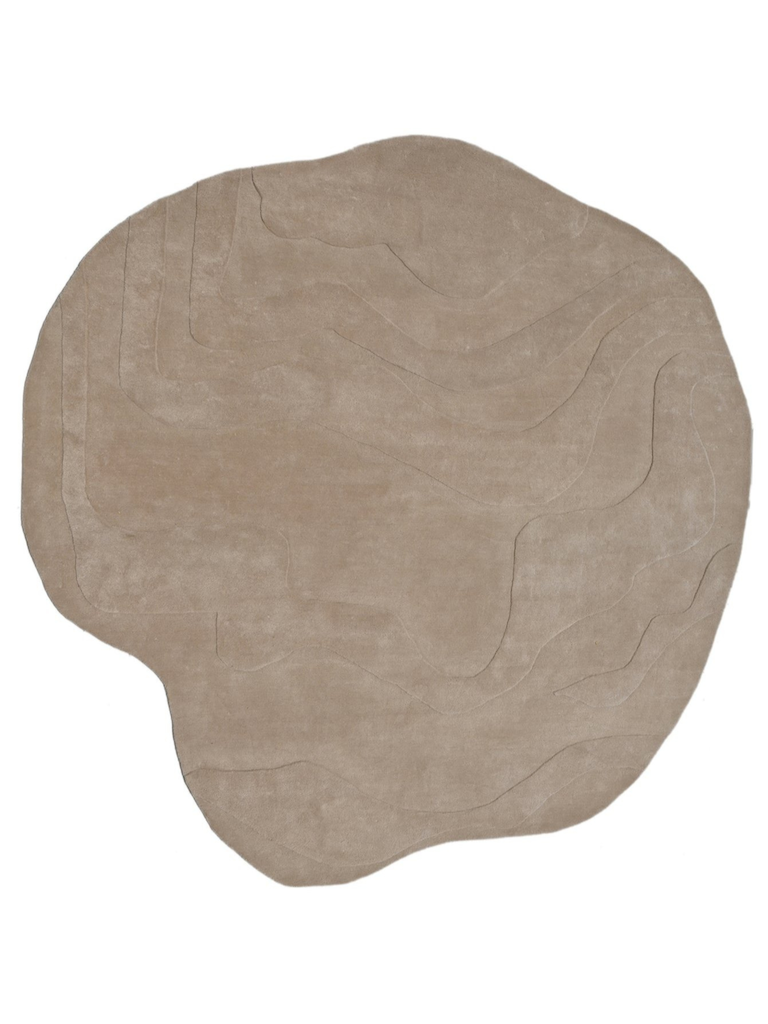 Terrain Round Beige Handmade Rug - The Rugs Story