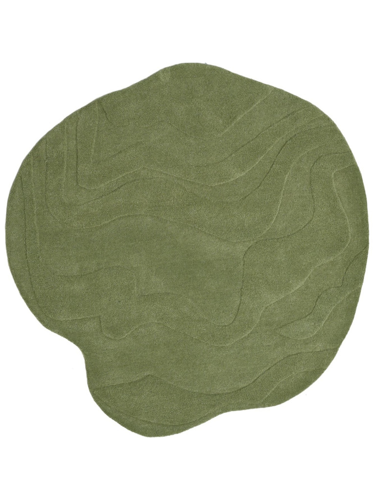 Terrain Round Green Handmade Rug - The Rugs Story
