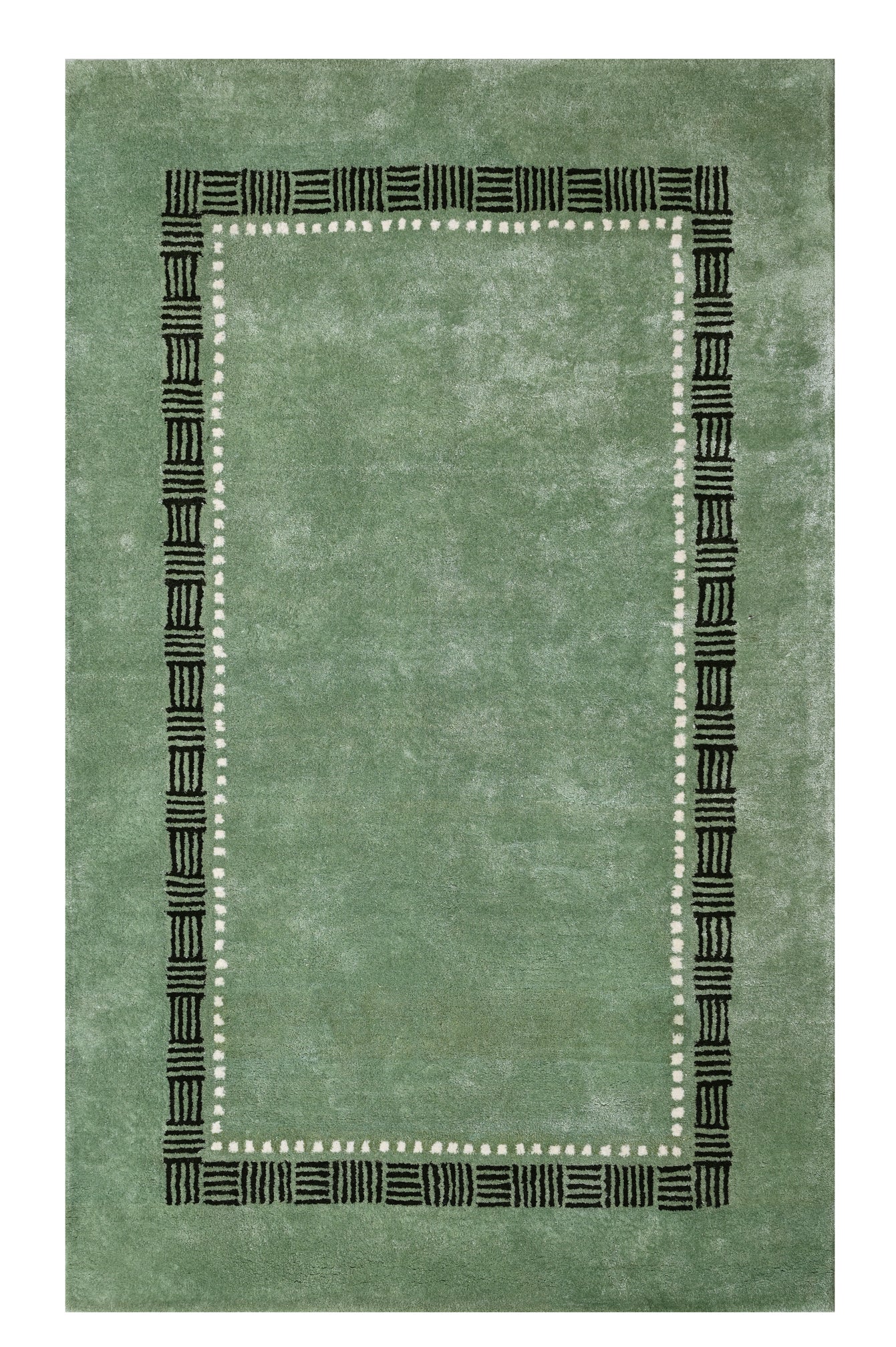 Green Modern Handmade Rug - The Rugs Story