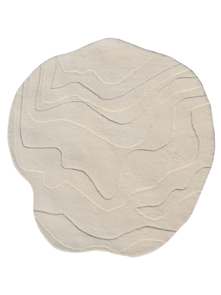 Terrain Round Off White Handmade Rug I The Rugs Story