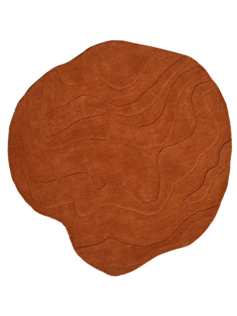 Terrain Round Rust Handmade Rug - The Rugs Story