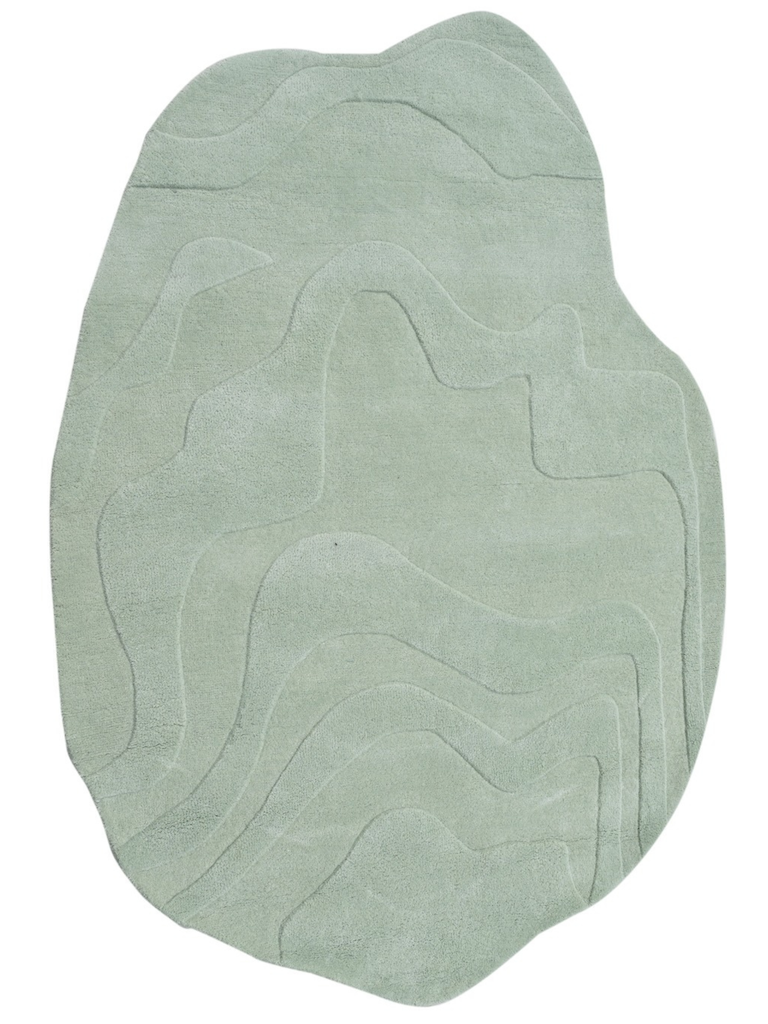 Terrain Light Green Handmade Rug - The Rugs Story
