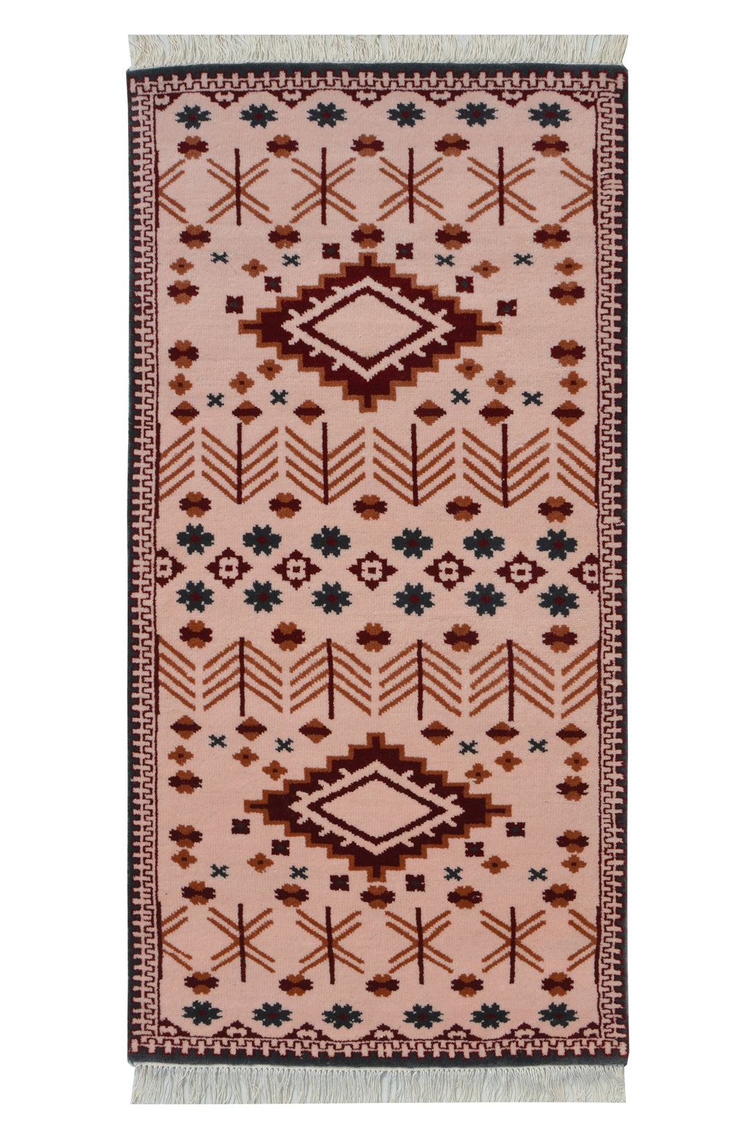 Mavi Pink Handknotted Runner Rug - The Rugs Story
