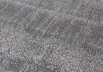 Thunderstorm Grey Wool Viscose Handknotted Rug