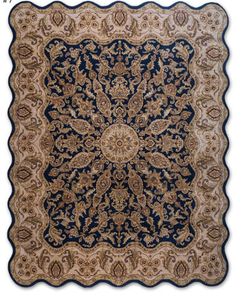 Traditional Blue Wool Handknotted Rug