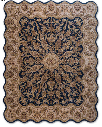 Traditional Blue Wool Handknotted Rug