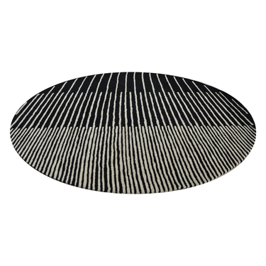 Zarina Round Black White Handmade Rugrugs