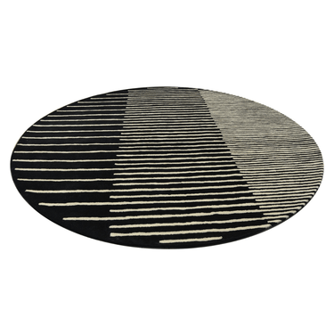 Zarina Round Black White Handmade Rugrugs
