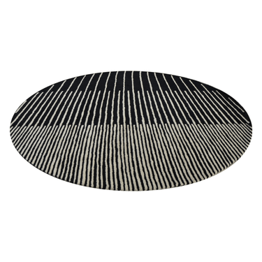 Zarina Round Black White Handmade Rugrugs