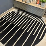 Zarina Round Black White Handmade Rugrugs