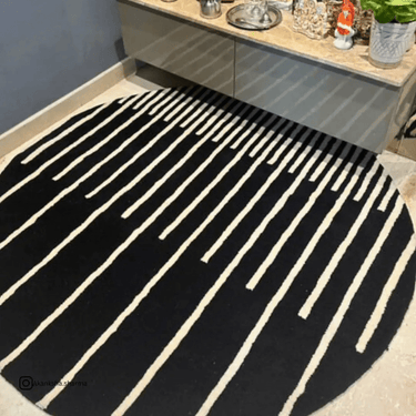 Zarina Round Black White Handmade Rugrugs