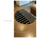 Zarina Round Black White Handmade Rugrugs