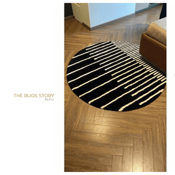 Zarina Round Black White Handmade Rugrugs