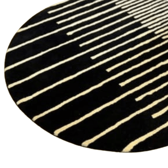 Zarina Round Black White Handmade Rugrugs