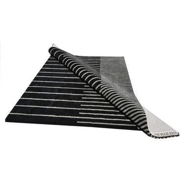 Zarina Square Black Grey Handmade Rugrugs