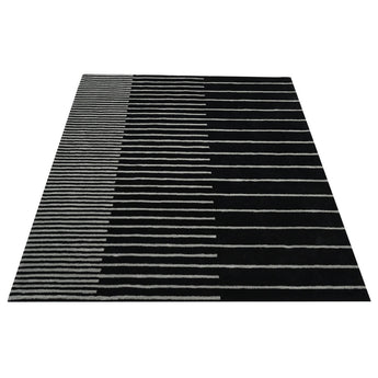 Zarina Square Black Grey Handmade Rugrugs