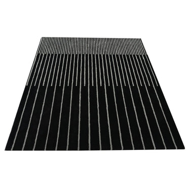 Zarina Square Black Grey Handmade Rugrugs