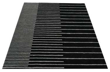 Zarina Square Black Grey Handmade Rugrugs